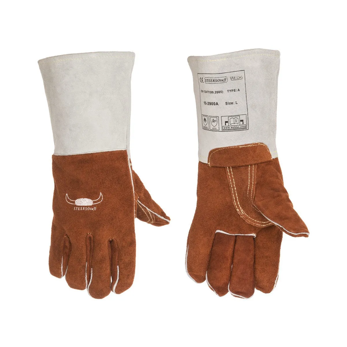 Kožne rukavice STEERSOTUFF 10-2900 belo-braon - Weldas - PAR 
