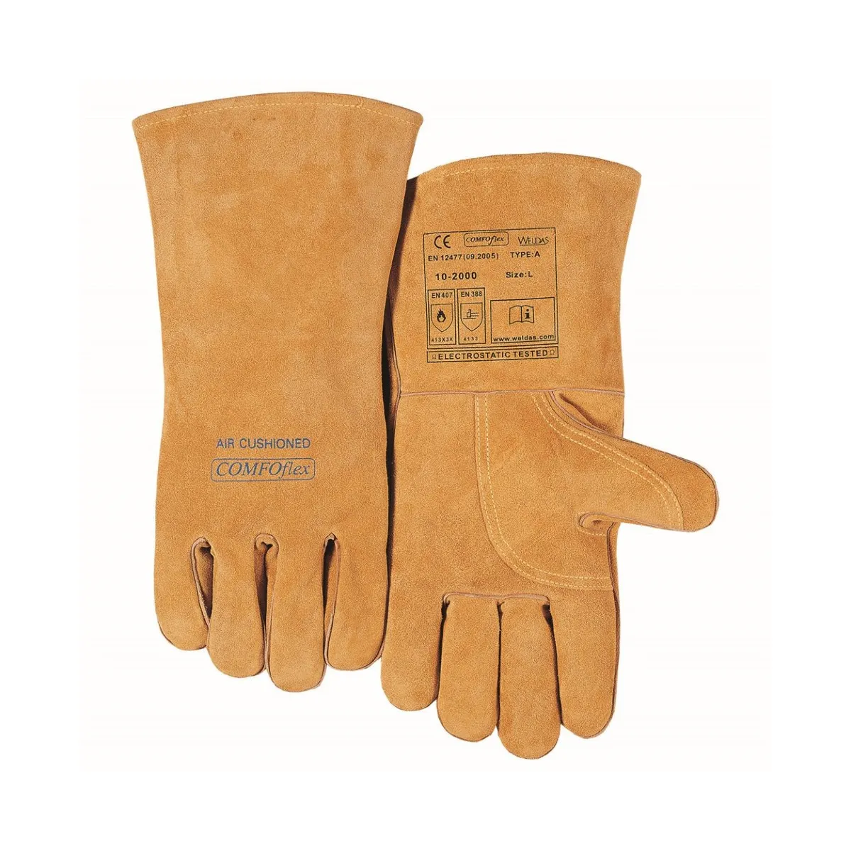 Kožne rukavice COMFOFLEX 10-2000 braon - Weldas - PAR 