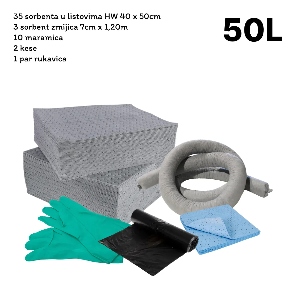 KGB1 - B komplet univerzalnih upijaca u PVC torbi 50L - Schoeller 