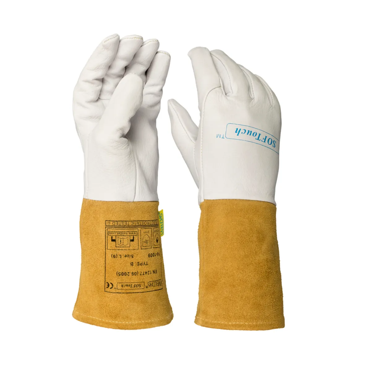 Kožne rukavice SOFTOUCH 10-1009 braon-bele - Weldas - PAR 