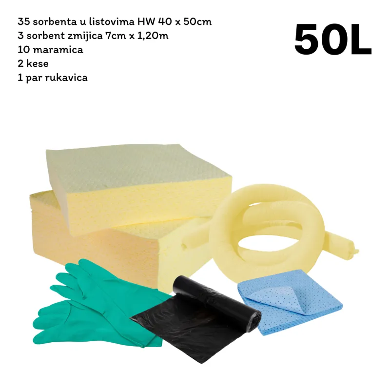 KCB1 - B komplet upijaca za hemikalije u PVC torbi 50L - Schoeller 