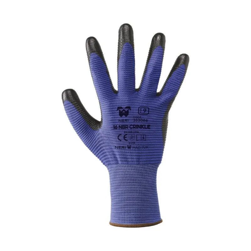 Zaštitne rukavice 16 NBR CRINCLE plavo-crna - Neri - PAR 