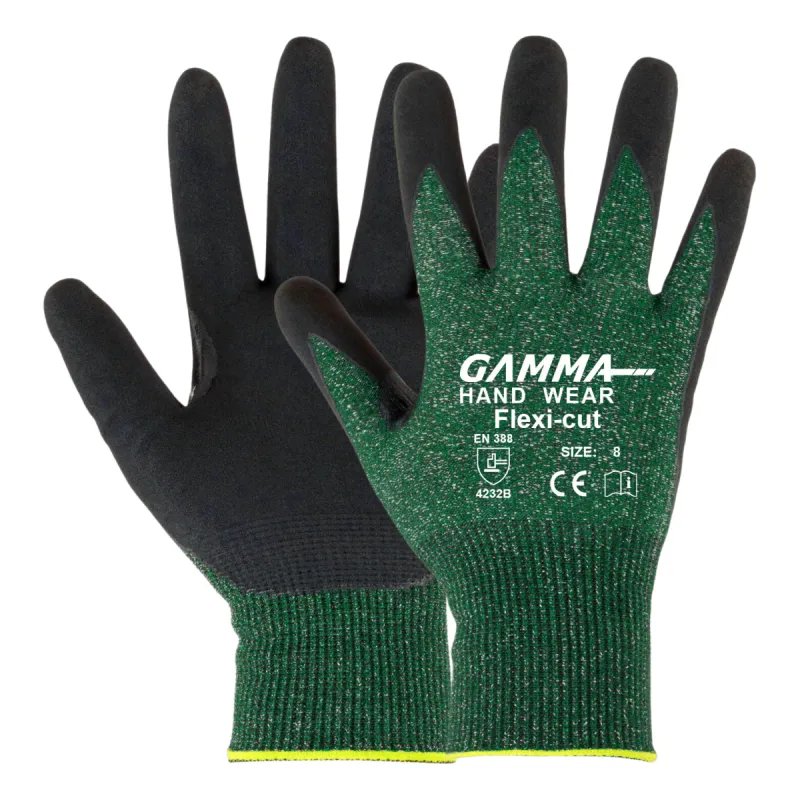 Zaštitne rukavice FLEXI-CUT zeleno-crne - Gamma - PAR 