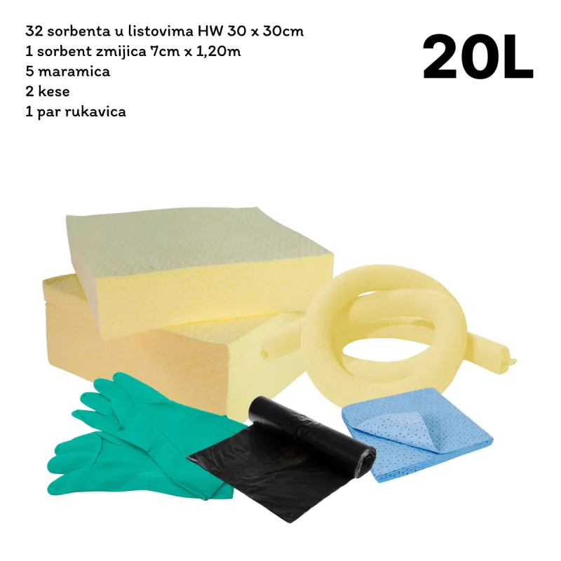 KCA1 - A komplet upijaca za hemikalije u PVC torbi 20L - Schoeller 
