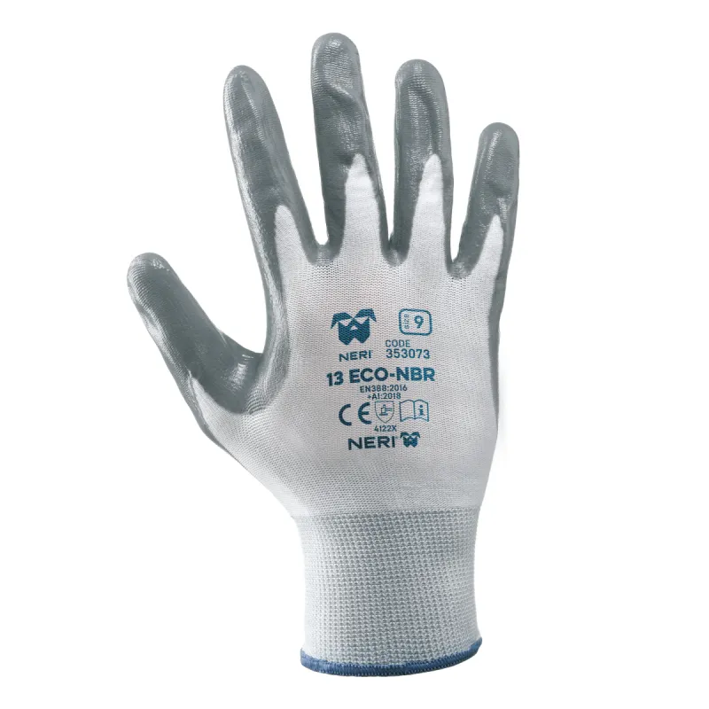 Rukavice poliester, nitril premaz 13 ECO NBR GRIGIO art.353073 