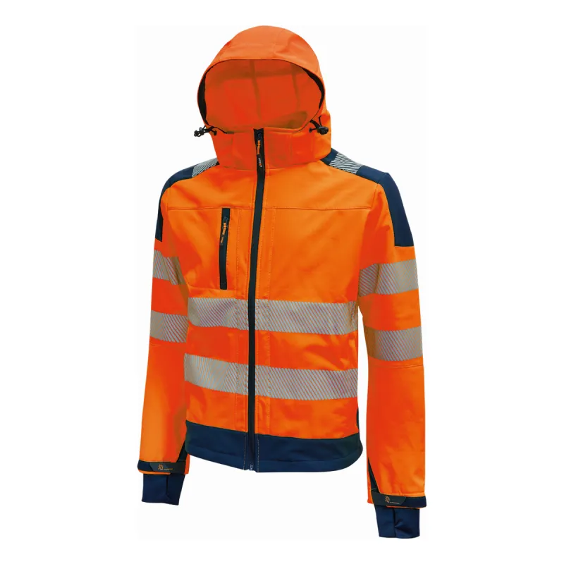 Fluo softshell jakna MIKY narandžasto-teget - U-Power 