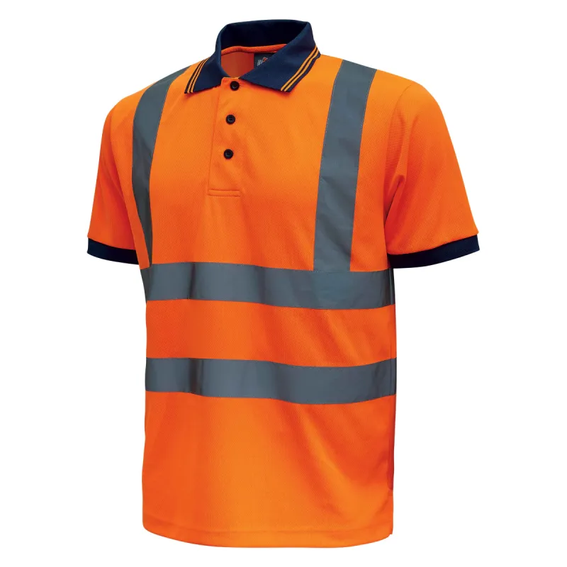 Fluo majica sa kragnom NEON narandžasta - U-Power 